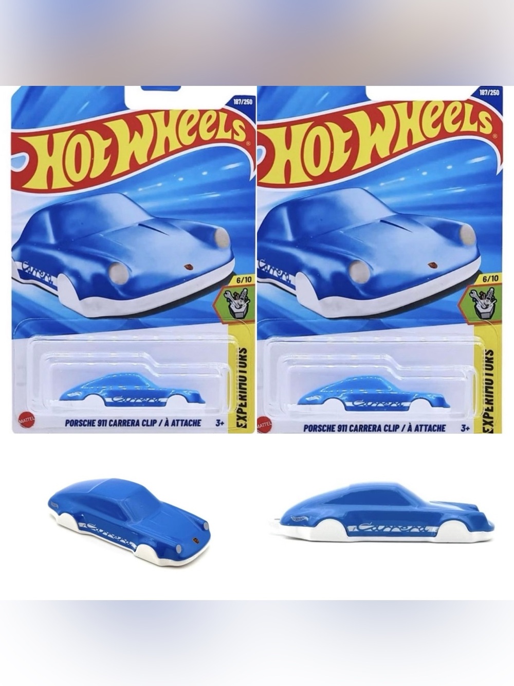 2 Hot Wheels Porsche 911 Carrera Clip Experimotors New 2025